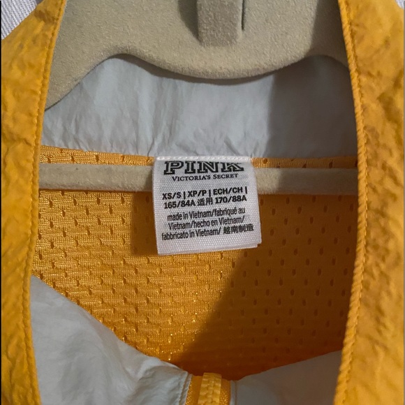Yellow and white Victoria secret PINK windbreaker - Picture 3 of 4